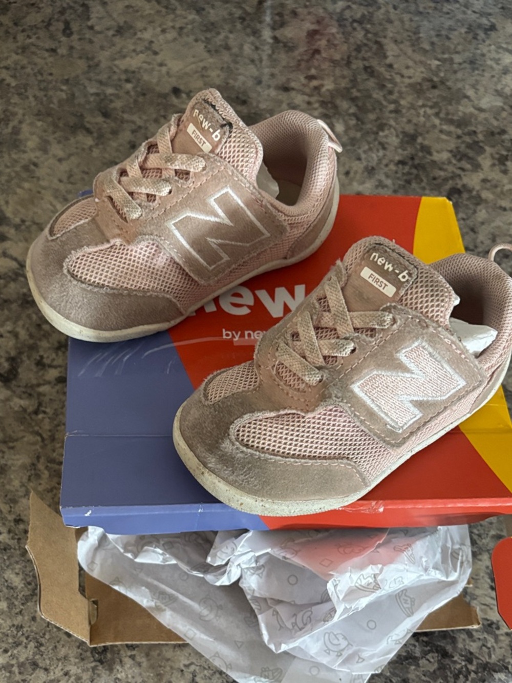 New Balance Kids Rose Pink Mesh & Suede Sneakers